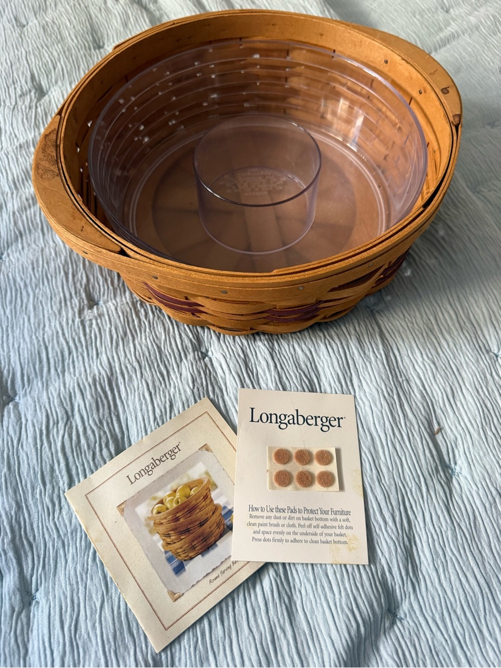 Longaberger Woven Serving Basket with Clear Plastic Insert